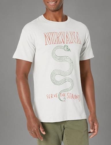 Nirvana Men's Serpent T-Shirt, Silver, Medium