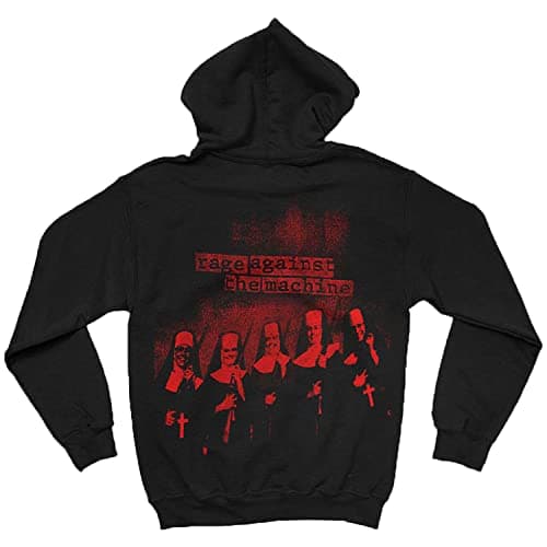 Rage Against The Machine Hoodie Nuns Band Logo Official Mens Black Pullover Size M