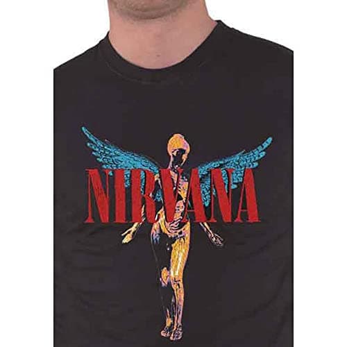 Nirvana T Shirt in Utero Angelic Band Logo Official Mens Black Size S