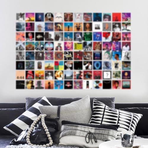 A ART·ZONE 100 Pcs 5x5 Inch | Posters Wall Collage Kit for Room, Album Cover, Music, Rapper, Band, Wall Poster for Bedroom
