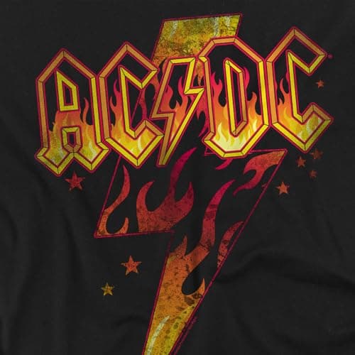 Popfunk ACDC Fire Bolt Unisex Adult T Shirt (Fire) Large