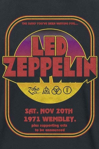 Led Zeppelin T Shirt 1971 Wembley Band Logo Official Mens Black Size XXL