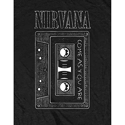 Nirvana T Shirt Come As You Are Tape Band Logo Official Mens Black Size XL