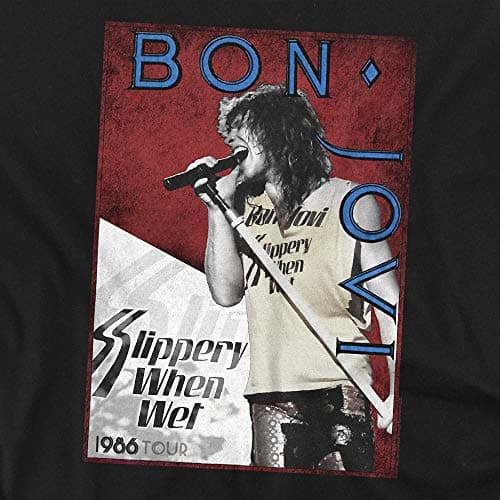 Bon Jovi 86 Tour Unisex Adult T-Shirt for Men and Women, Black, X-Large