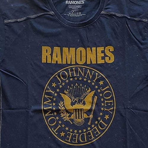 Men's Ramones Presidential Seal Snow Wash Tee Vintage T-Shirt Large Navy