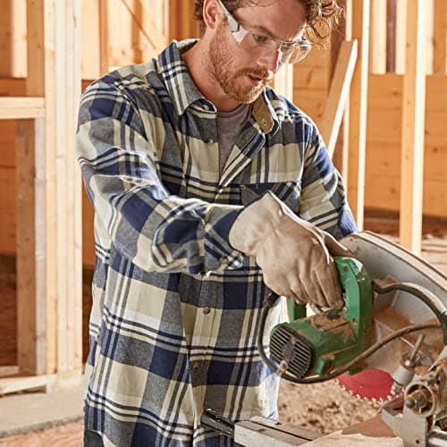 Legendary Whitetails Mens Long Sleeve Button Down 100% Cotton Flannel Shirt, Shale Plaid, Medium
