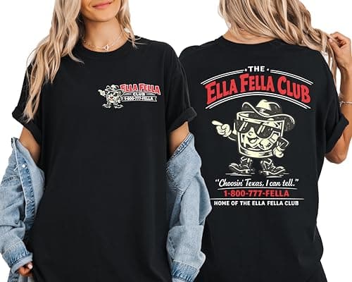 Ella Fella Club T-Shirt, Ellas Fellas Club Shirt, Country Music Fan Tee, Member Since 2023 Shirt, Vintage Western T-Shirt, Concert Outfit, Cowboy Aesthetic Shirt Multicolor