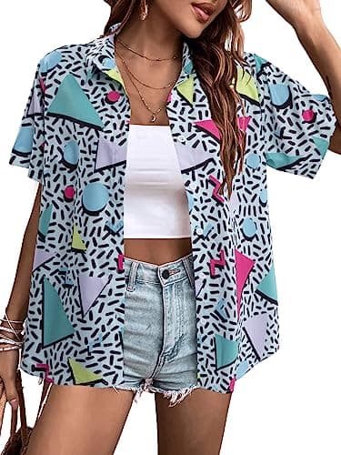 80s 90s Outfit Women Review – MOUSYA Retro Disco Shirt Verdict