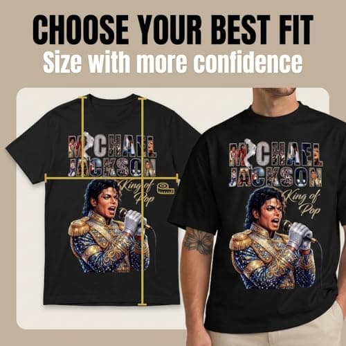 Music Legend Graphic T-Shirt | Vintage Pop Icon Tribute Tee | Greatest Entertainer Fan Gift | Retro Concert Style Fan Apparel (US, Alpha, X-Large, Regular, Regular) Black