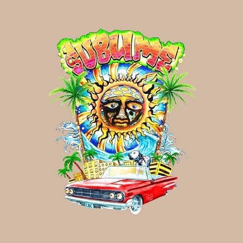 Sublime T Shirt Long Beach CA Adult Natural Short Sleeve 90s Rock Ska Band Vintage Style Graphic Tees