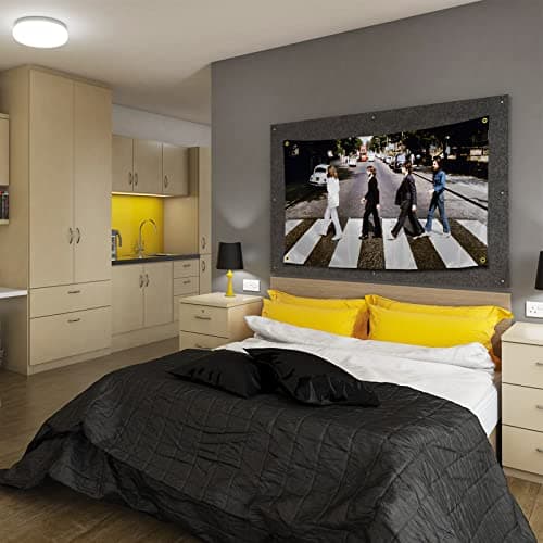 Musical Artist Flag Beatles-Abbey Road Album Cover Funny Poster Durable Man Cave Wall Flag with Brass Grommets 3x5 Feet Tapestry for College Dorm Room Decor,Outdoor,Bedroom, Parties gifts, travel, filming,events,festivals..