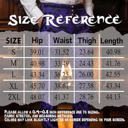 Barry.Wang Mens Gothic Bottoms Medieval Cosplay Costume Trousers Steampunk Victorian Pants