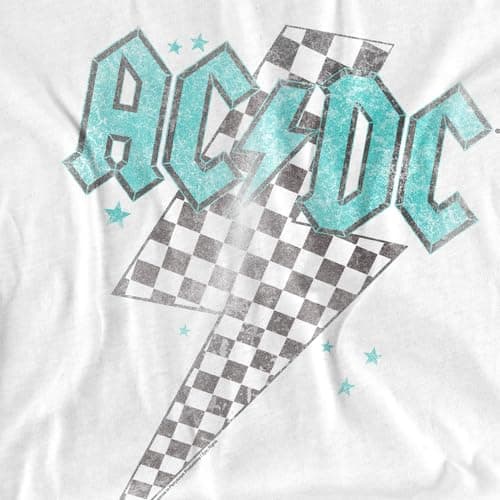 Popfunk ACDC Skewed Checkerboard Bolt Unisex Adult T Shirt (Checkerboard) X-Large