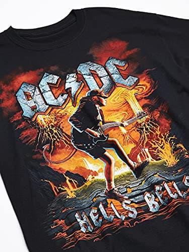 Liquid Blue unisex adult Ac/Dc Rock Eruption Short Sleeve T-shirt T Shirt, Black, Large US