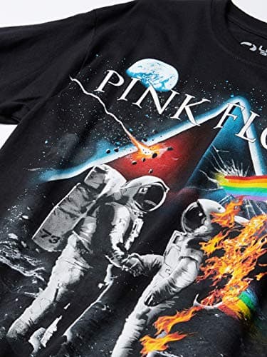 Liquid Blue unisex adult Pink Floyd Bright Side of the Moon T-shirt T Shirt, Black, X-Large US