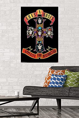 Trends International Guns N' Roses - Cross Wall Poster, 22.375" x 34", Unframed Version