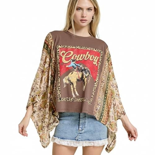 Women's Vintage Cowboy Graphic Top Review – Western Boho Style Tested