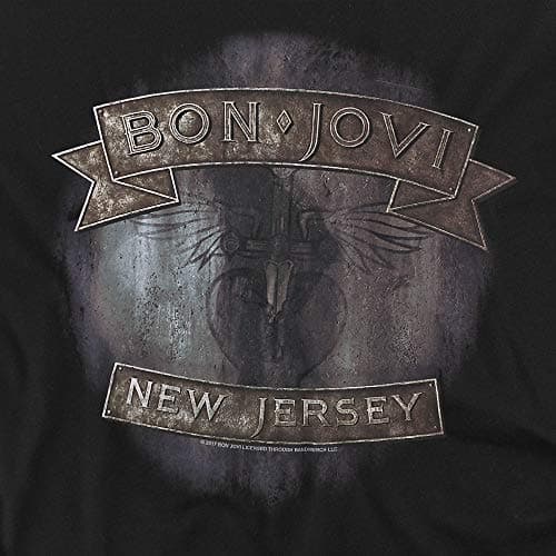 Bon Jovi New Jersey Unisex Adult T-Shirt, Black, Medium