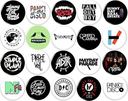 Test des Button Pins EMO BANDS : 20 Badges Punk et Rock Alternatif