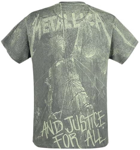 Metallica Unisex Adult's Justice Neon T Shirt - Small, Grey