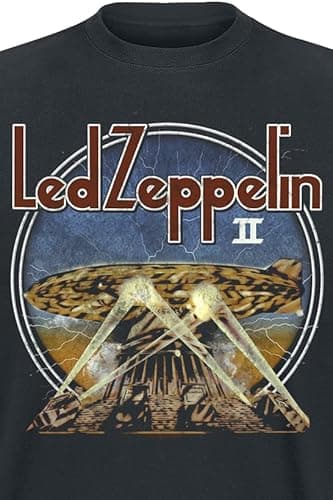 Led Zeppelin T Shirt Lzii Searchlights Band Logo Official Mens Black Size L