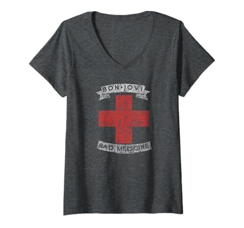Bon Jovi Bad Medicine V-Neck T-Shirt Review – Honest Verdict