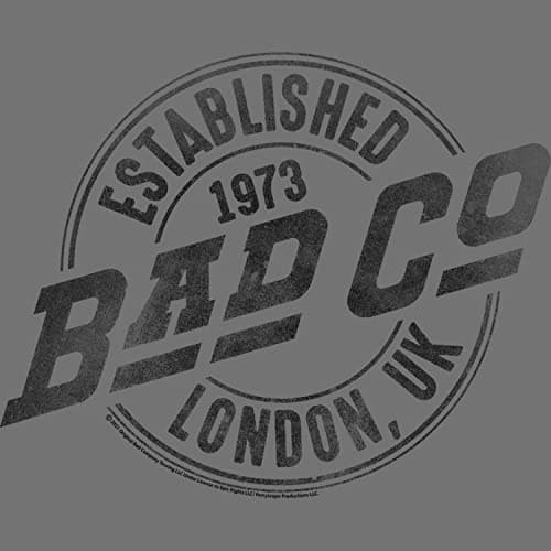 Bad Company English Vintage Rock Band Established 1973 Faded Logo Adult Short Sleeve T-Shirt Graphic Tee Graphite Heather
