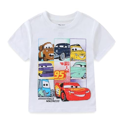 Disney Cars Lightning McQueen Boys Short Sleeve T-Shirt and Mesh Short Set for Toddler and Big Kids