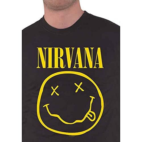 Nirvana T Shirt Flower Sniffin Band Logo Nevermind Official Mens Black Size L