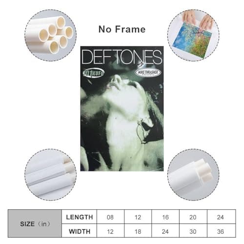 VQFYNOBCI Deftones Poster Vintega MusicCanvas Art for Room Aesthetic And Wall Art Picture Living Room Decor Poster12x18inch(30x45cm)