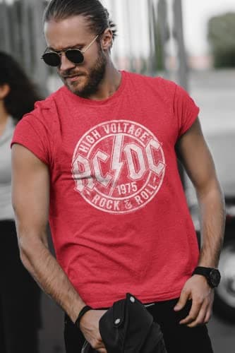 ACDC Heavy Metal Rock Band High Voltage Rock & Roll Adult T-Shirt Tee