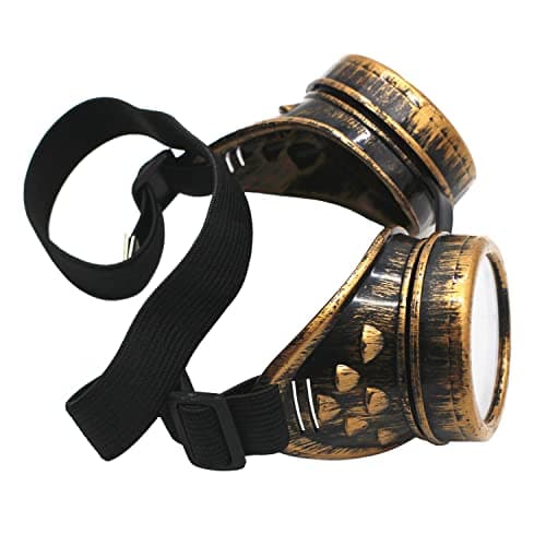 WEICHUAN Vintage Steampunk Goggles Mad Scientist Goggles Cosplay Steam Punk Glasses Accessory for Adult, Women, Men Halloween Costume(Purple Bronze)
