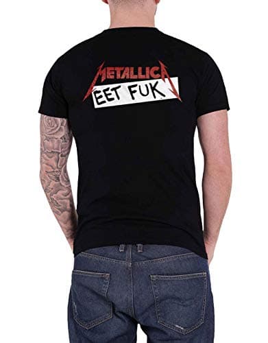 Metallica T Shirt Eet Fuk Band Logo Official Mens Black Size L