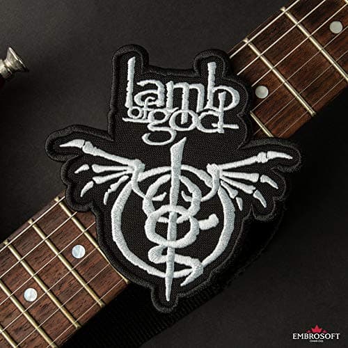 Lamb of God Patch - Rock Band Wrath Emblem - Log Heavy Metal Music Logo Patches - Embroidered Iron On Patch - Size: 4.7 x 4.9 inches