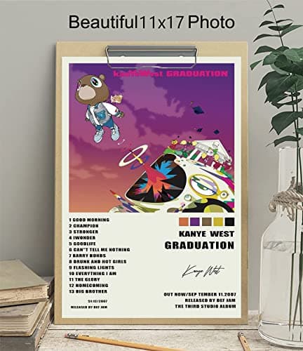 XIHOO Kerry Kanye Graduation Art Poster - Signed Limited Edition Album Cover - Matte Frameless Gift - 11 x 17 inch (28cm x 43cm)