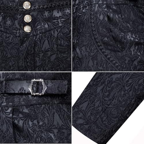 Barry.Wang Mens Gothic Bottoms Medieval Cosplay Costume Trousers Steampunk Victorian Pants