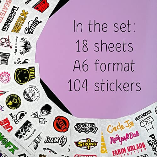 BulbaCraft 100Pcs Punk Stickers, Punk Rock Stickers, Rock Gifts, Music Accessories, Rebellious Merch, Sound Decals, Music Party Supplies, Gifts for Women & Men
