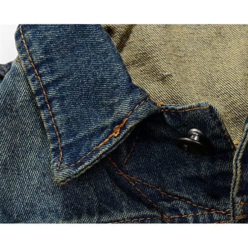 NASKY Men's Fit Retro Ripped Denim Vest Sleeveless Lapel Jean Vest Jacket Waistcoat Top(X-Large,Dark blue)