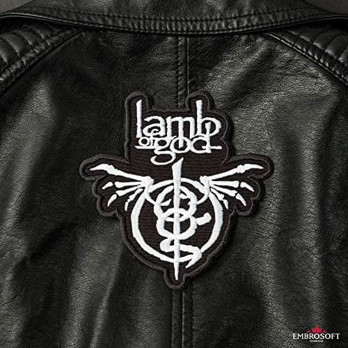 Lamb of God Patch - Rock Band Wrath Emblem - Log Heavy Metal Music Logo Patches - Embroidered Iron On Patch - Size: 4.7 x 4.9 inches